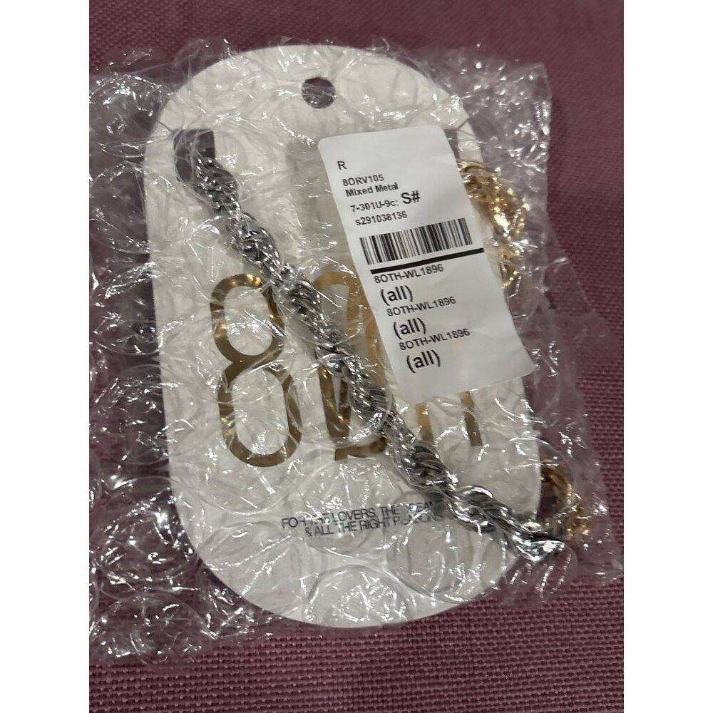 8 Other Reasons Two-tone Chain Necklace in Mixed Metal One Size New Womens Jewel - Picture 8 of 8